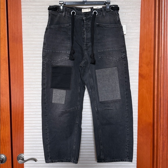NWT we the free Moxie low slung pull on barrel Jeans size 28, onyx/nite hawk - Picture 10 of 16